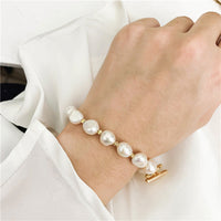 Bracelet Perles Baroques & Fermoir OT Doré — Romantique Chic