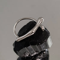 Bague Géométrique Ajustable — Argent 925 Véritable