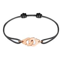 Bracelet Couple Cordon & Charm Menottes — Symbole de Complicité