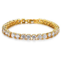 Bracelet Tennis Homme — Zircons Diamant & Acier Premium