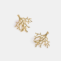 Pendantes Corail Dorées — Format XXL Statement | Métal Texturé