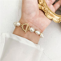 Bracelet Perles Baroques & Fermoir OT Doré — Romantique Chic