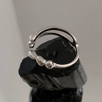 Bague Géométrique Ajustable — Argent 925 Véritable