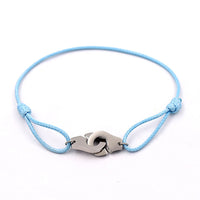 Bracelet Couple Cordon & Charm Menottes — Symbole de Complicité