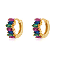 Mini Créoles Zircon Colorées — 16 Coloris au Choix | Personnalisables