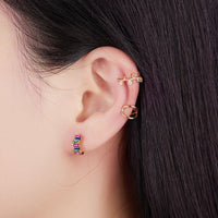 Mini Créoles Zircon Colorées — 16 Coloris au Choix | Personnalisables