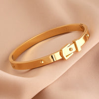 Bracelet Tennis Larme de Cristal — Or & Acier Inoxydable