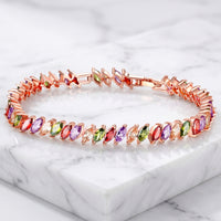 Bracelet Zircon Multicolore — Or Rose & Cristal | Finition Bicolore Luxe