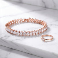 Bracelet Zircon Multicolore — Or Rose & Cristal | Finition Bicolore Luxe