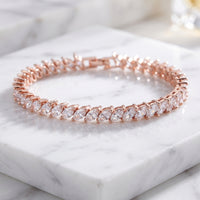 Bracelet Zircon Multicolore — Or Rose & Cristal | Finition Bicolore Luxe