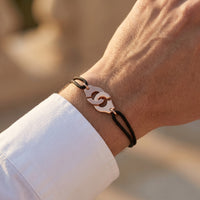 Bracelet Couple Cordon & Charm Menottes — Symbole de Complicité