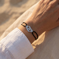 Bracelet Couple Cordon & Charm Menottes — Symbole de Complicité