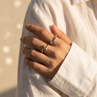Bague Géométrique Ajustable — Argent 925 Véritable