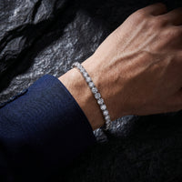 Bracelet Tennis Homme — Zircons Diamant & Acier Premium