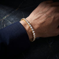 Bracelet Tennis Homme — Zircons Diamant & Acier Premium