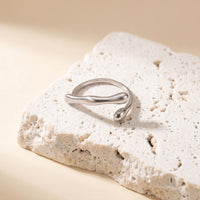 Bague Géométrique Ajustable — Argent 925 Véritable