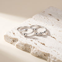 Bague Géométrique Ajustable — Argent 925 Véritable