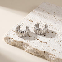 Créoles Nervurées Bicolores — Or 18K & Platine | Finition Luxe