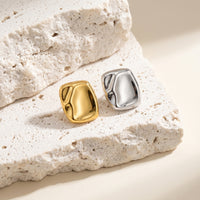 Boucles d'Oreilles Carrées Statement — Plaqué Or 18K & Argent