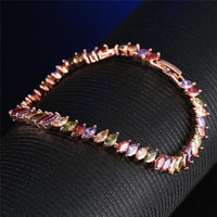Bracelet Zircon Multicolore — Or Rose & Cristal | Finition Bicolore Luxe