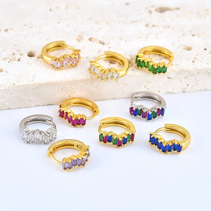 Mini Créoles Zircon Colorées — 16 Coloris au Choix | Personnalisables