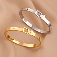 Bracelet Tennis Larme de Cristal — Or & Acier Inoxydable